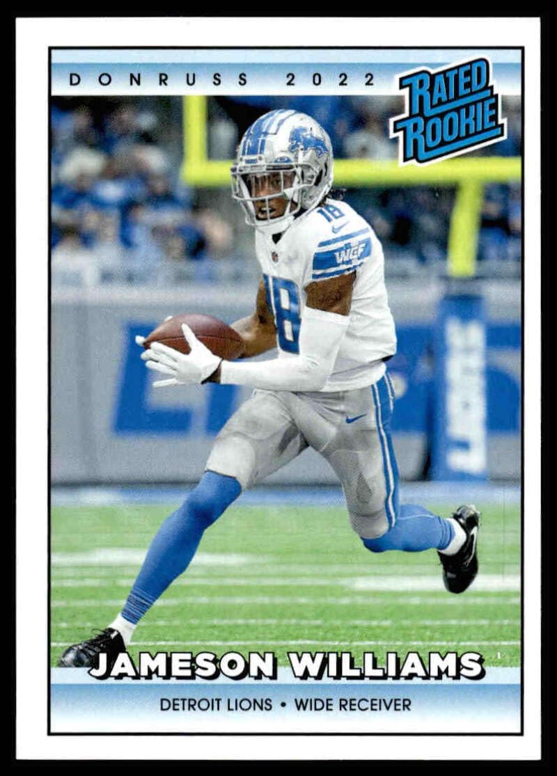 INSTANT Football NFL 2022 Panini Rated Rookie Retro #RR7 Jameson Williams RC Lions - Image 1